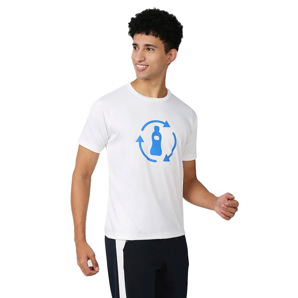 Men's Feather Touch Round White T-Shirt