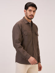 Men’s Shacket in Matte Check – Mouse Grey