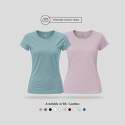 Women's Round Neck T-Shirt Combo – Feather Touch in Army & Purple