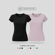 Women's Round Neck T-Shirt Combo – Feather Touch in Black & Purple