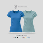 Women's Round Neck T-Shirt Combo – Feather Touch in Blue & Army