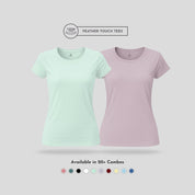 Women's Round Neck T-Shirt Combo – Feather Touch in Mint & Purple