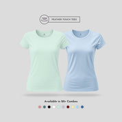 Women's Round Neck T-Shirt Combo – Feather Touch in Mint & Sky Blue