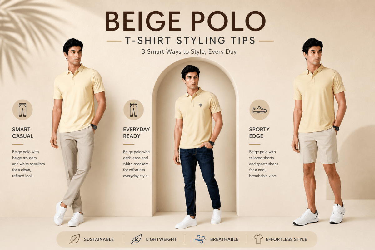 Beige Polo T-Shirt: Combination Ideas and Styling Tips for Men