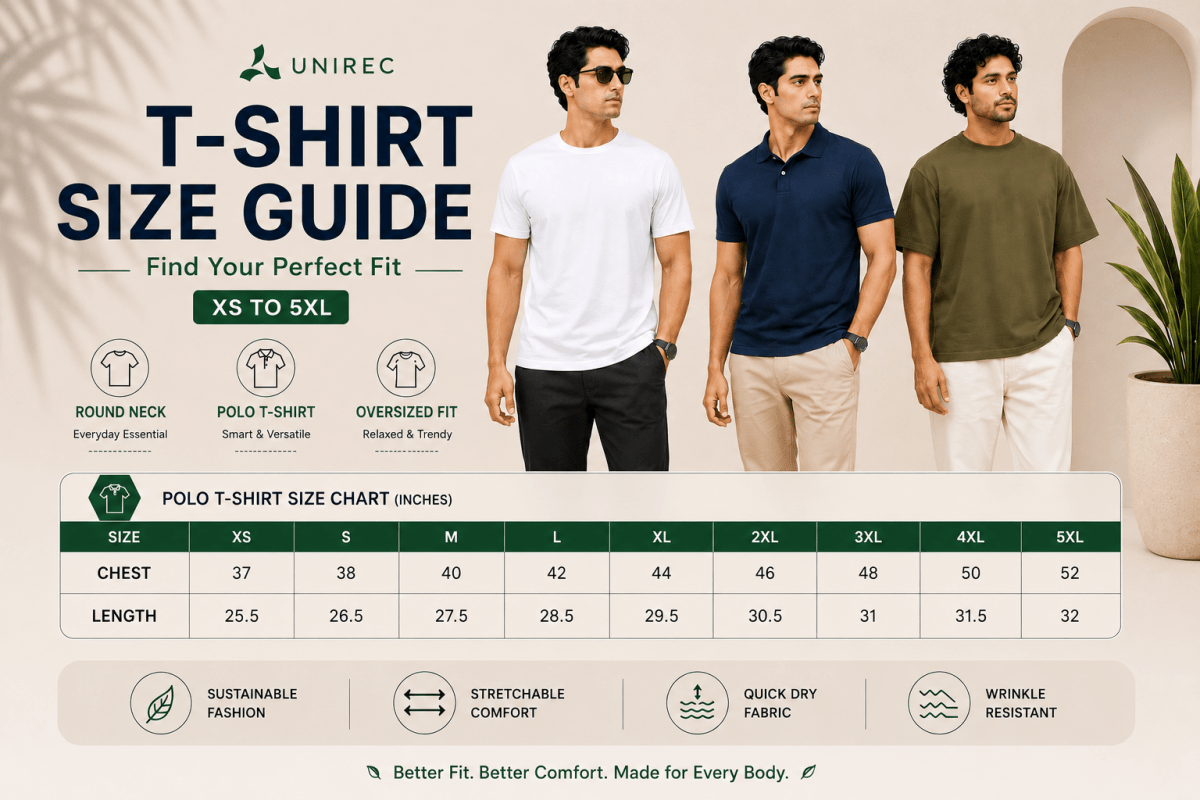 Complete T-Shirt Size Guide India: Find Your Perfect Fit from XS to 5XL