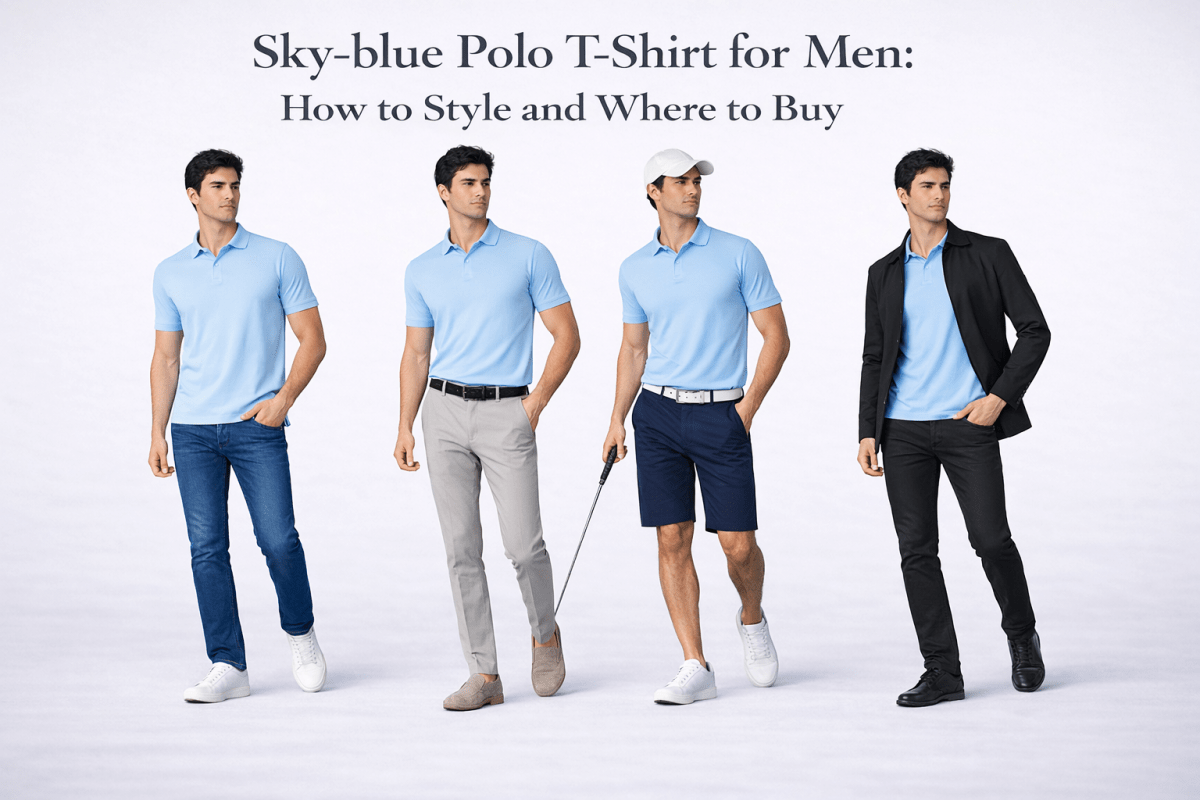 Sky-blue Polo T-Shirt for Men: How to Style and Where to Buy