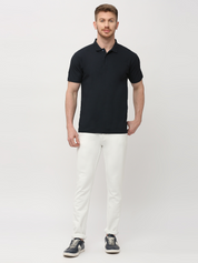 Matte Black Polo T-Shirt Men