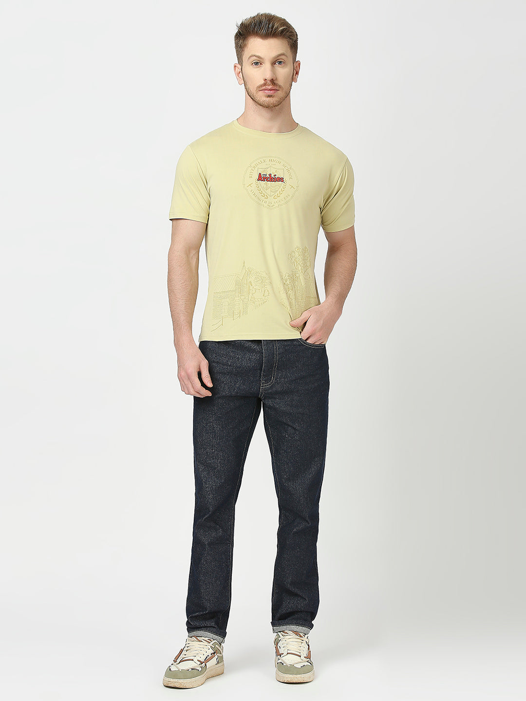 Archies Yellow T-shirt for Men