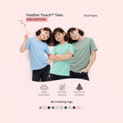 Feather Touch Girls Plain Round Neck T-Shirt – Sky Blue, Mint & Army Combo