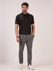 golf polo t shirt for men in black self check full body look