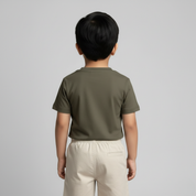 Feather Touch Round Neck Plain Honey Brown T-Shirt for Boys