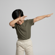 Feather Touch Round Neck Plain Honey Brown T-Shirt for Boys