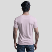 Feather Touch Round Neck Plain Lavender T-Shirt for Men