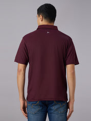 Matte Polo - Ultra Soft Solid Burgundy T-shirt with Tipping for Men