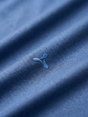 Navy Melange Polo T Shirt with Tipping Collar