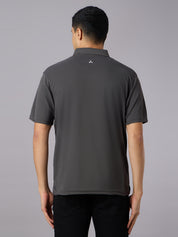 Matte Polo - Ultra Soft Solid Grey T-shirt with Tipping for Men