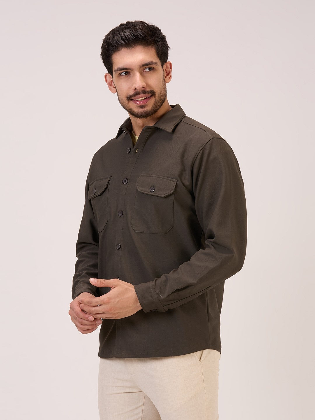Unirec Olive Shacket for Men