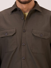 Unirec Olive Shacket for Men