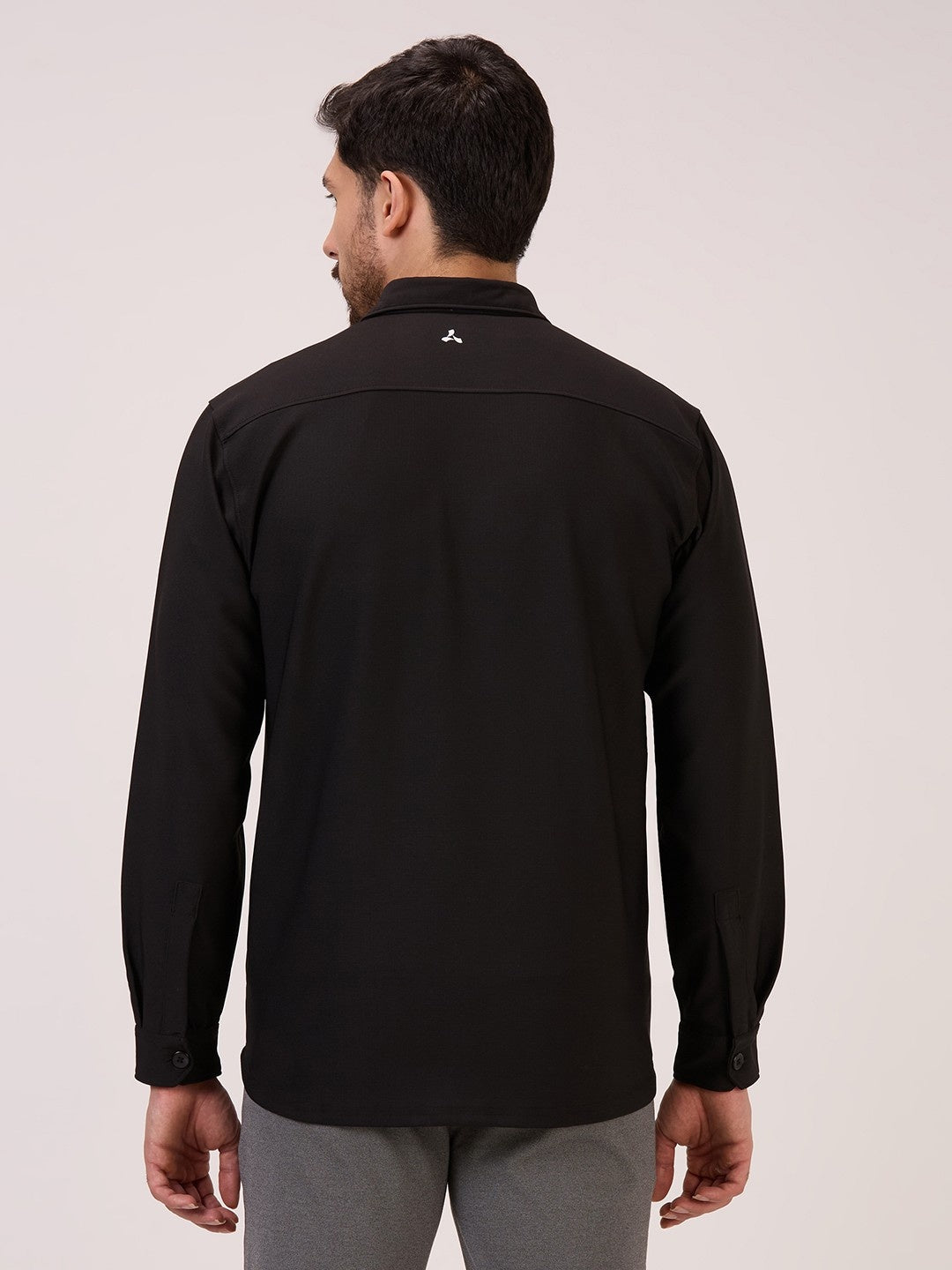 Men’s Shacket in Matte Check – Black
