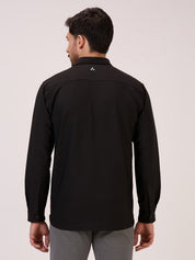 Men’s Shacket in Matte Check – Black