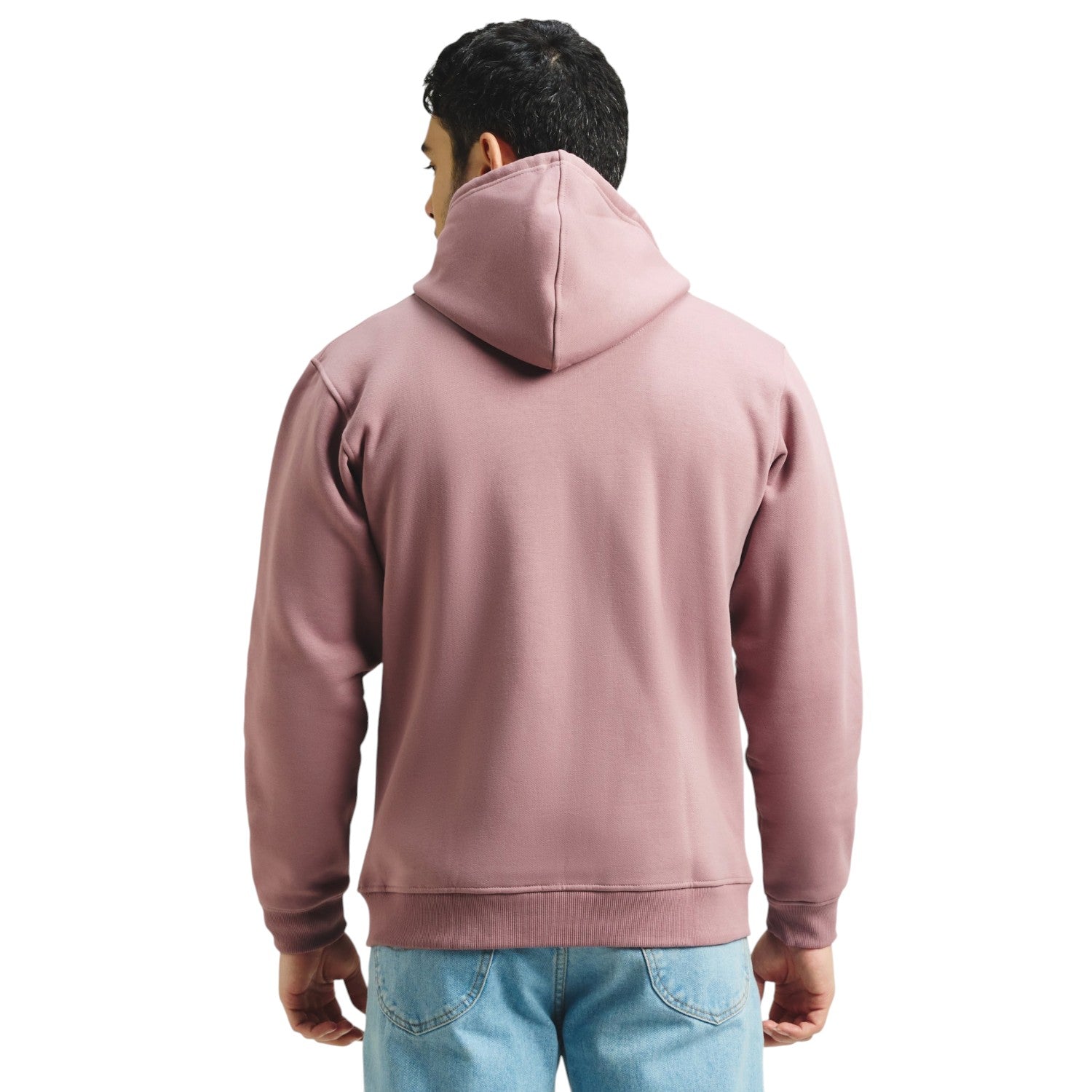 Classic Winter Zip-Up Hoodie for Men in Dusty Rose | UNIREC