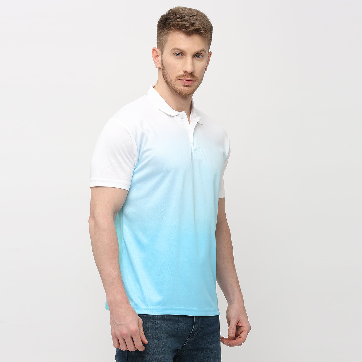 Polo T-shirt (Ombre) - Blue