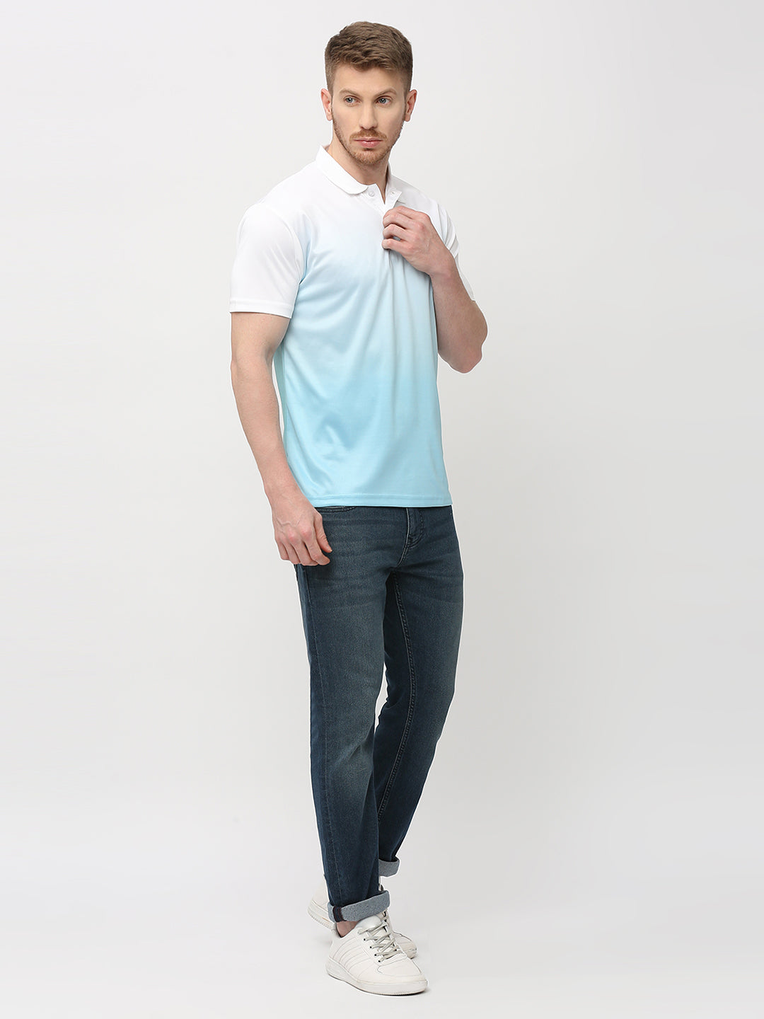 Polo T-shirt (Ombre) - Blue