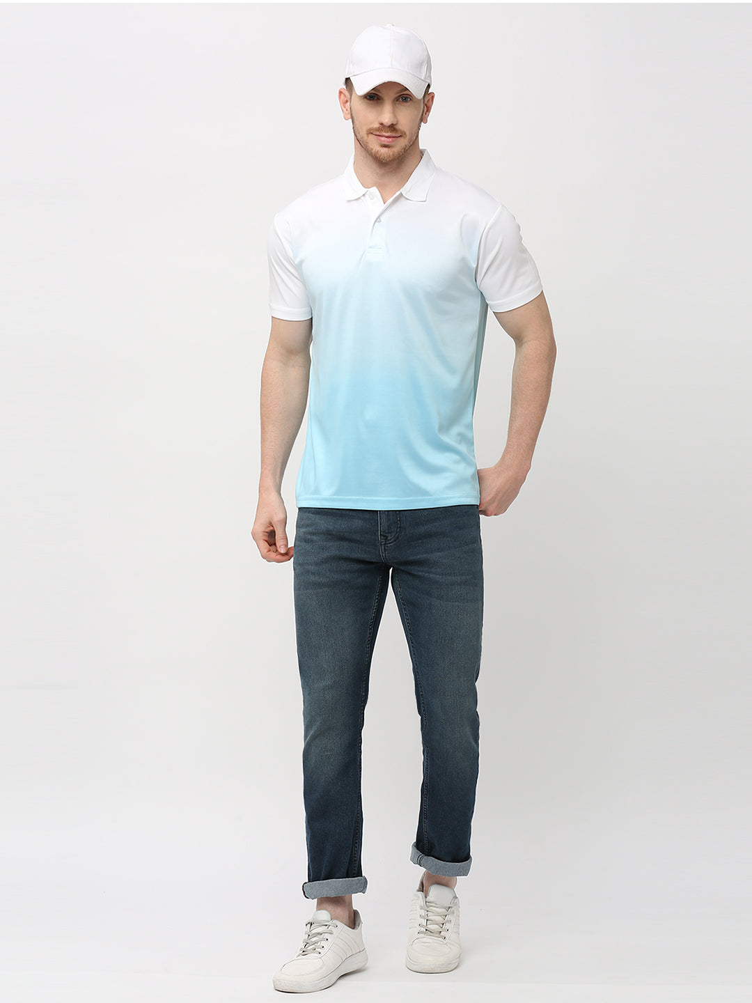 Polo T-shirt (Ombre) - Blue