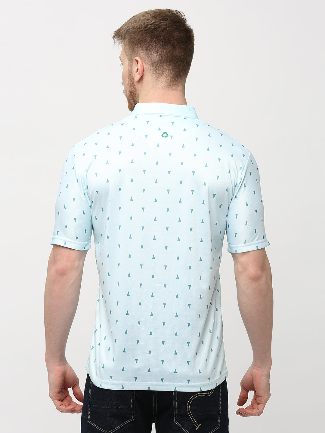 Polo T-shirt (Triangle Print) - Turq