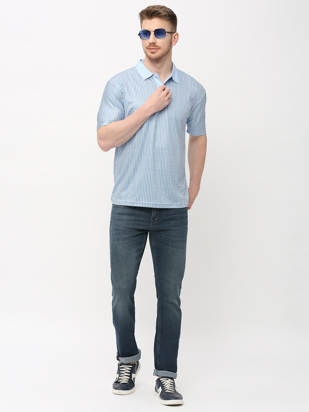 Polo T-shirt (All Over Print) - Blue