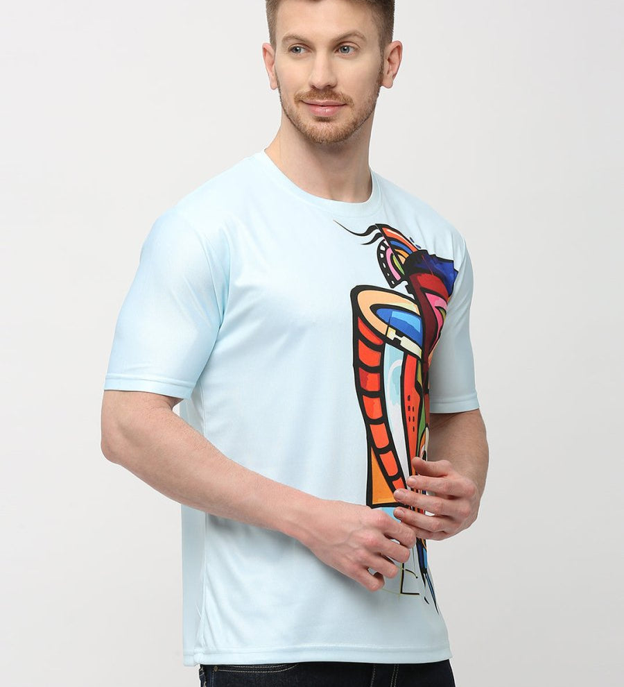 Men's Round White T-Shirt