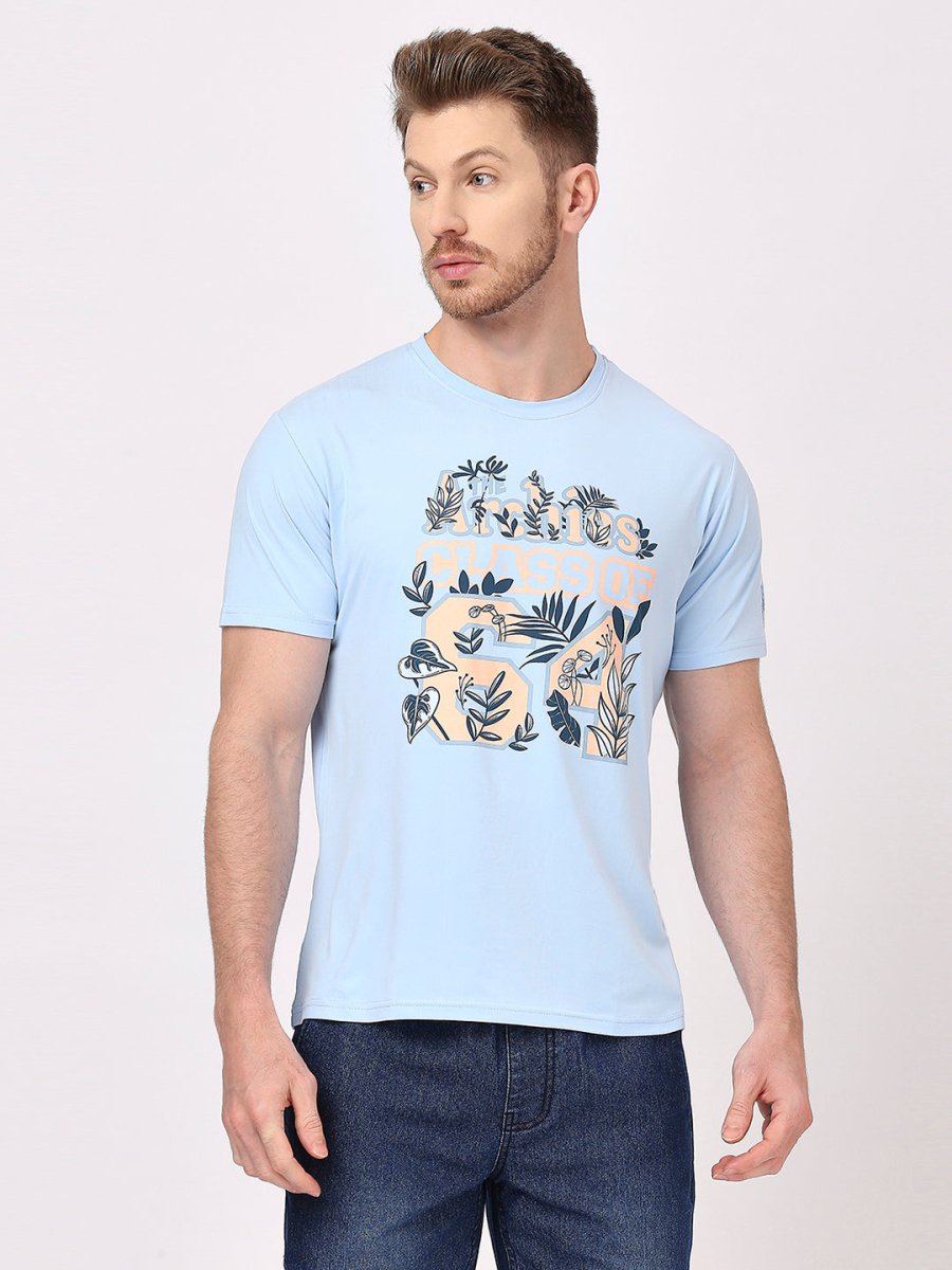 Archies Print Sky Blue T-shirt for Men