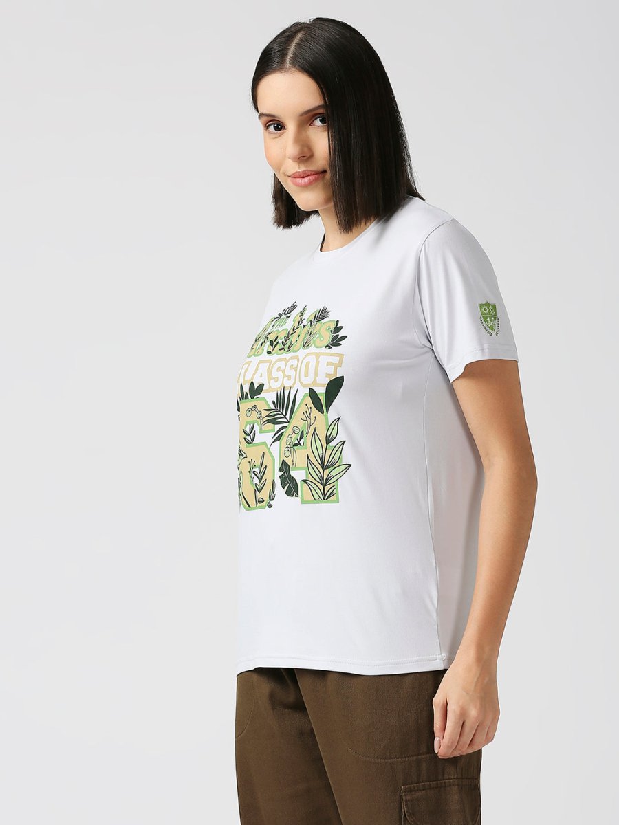 Archies Print White T-shirt for Women's