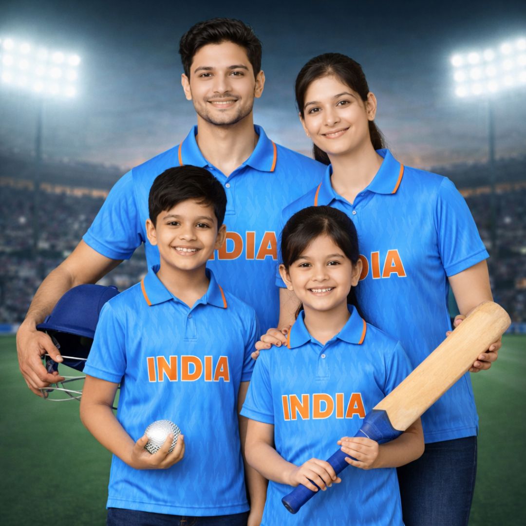 Build Your Combo | Team India Blue Jersey T-Shirt For Family & Friends