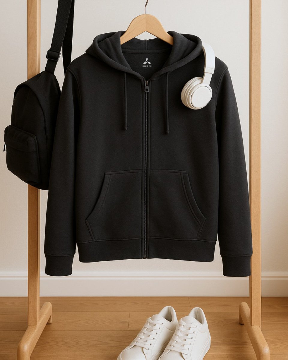 Classic Black Winter Hoodie – Warm, Stylish & Sustainable Sweatshirt for Men & Women