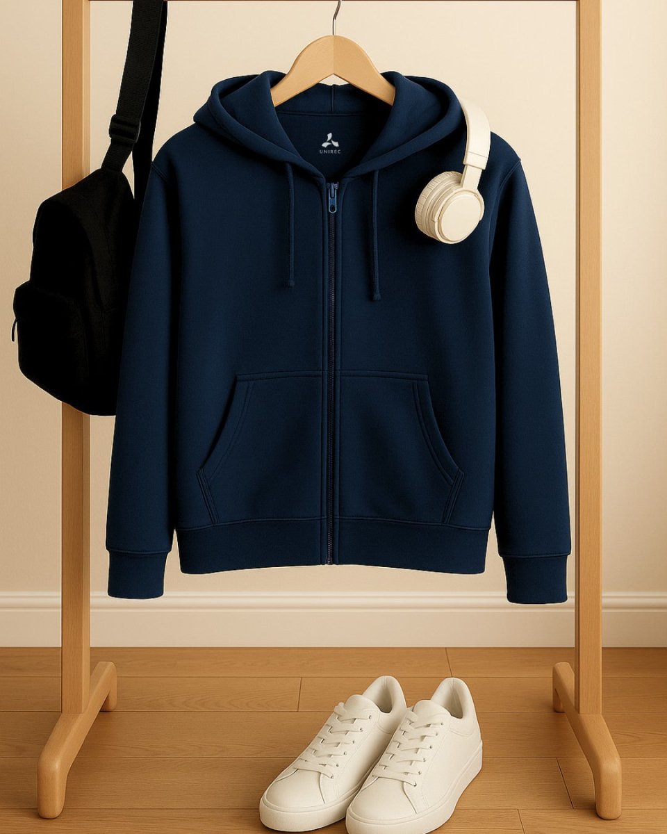 Classic Blue Winter Hoodie – Warm, Stylish & Sustainable Sweatshirt for Men & Women