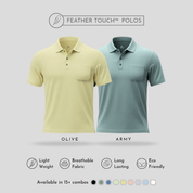 Feather Touch™ Polos with Pocket – Ultra Soft Olive & Army Men's Combo