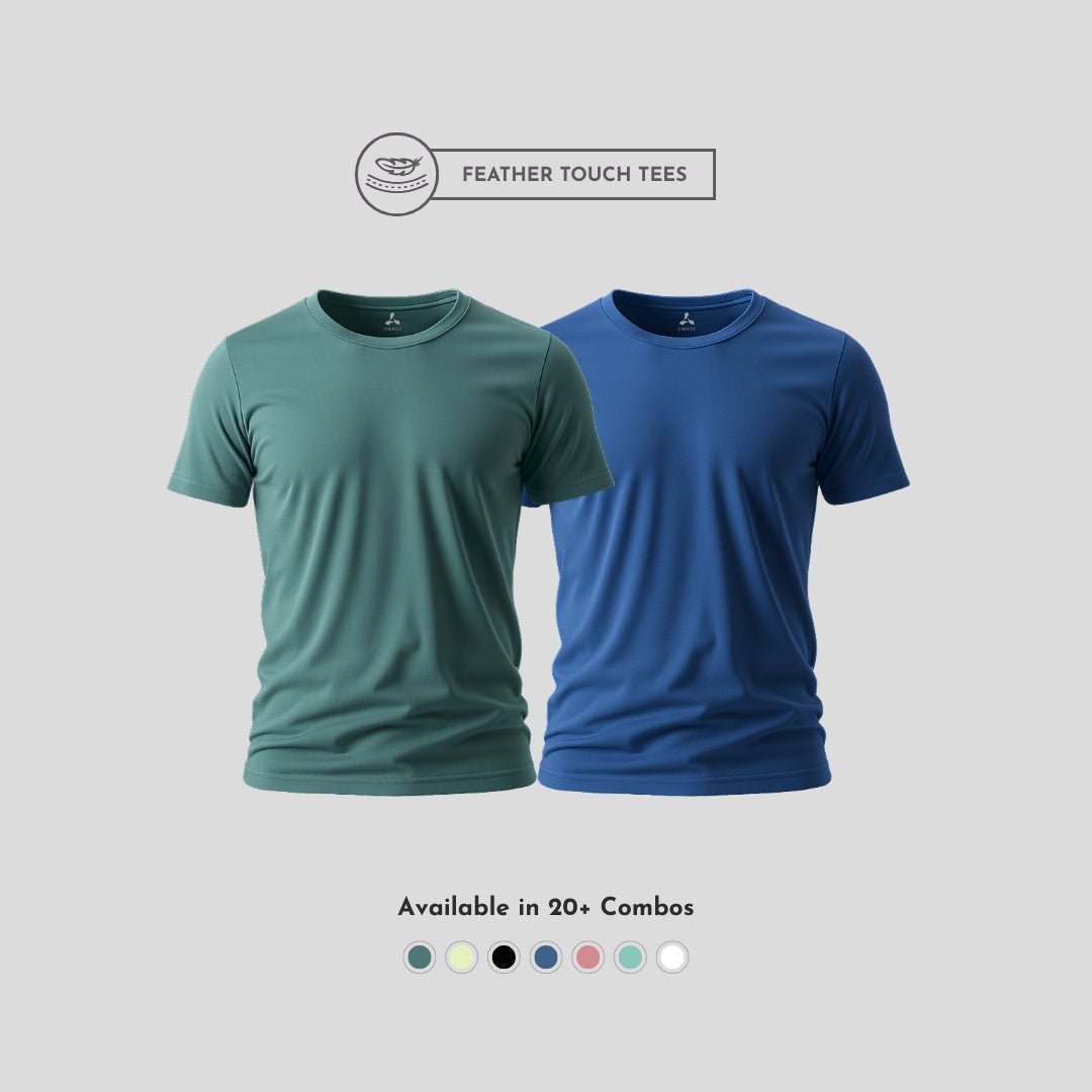 stylish army and blue round neck shirt combo