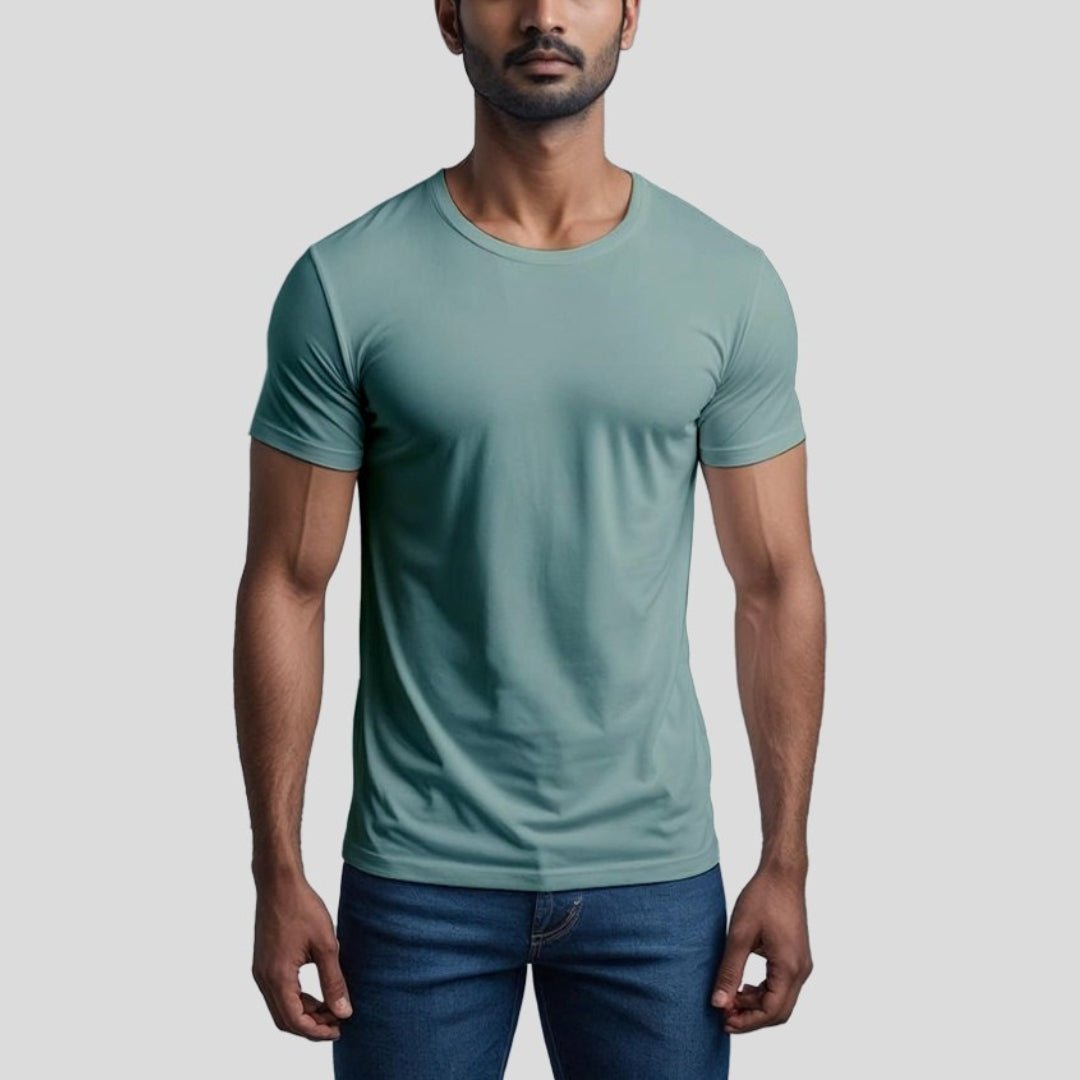 Feather Touch round neck T-shirts in army 