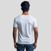Feather Touch Round Neck - Combo Pack of 2 Plain White & Blue T-Shirt for Men