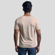 Feather Touch Round Neck - Combo Pack of 2 Plain White & Peach T-Shirt for Men