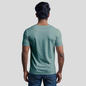Feather Touch Round Neck Plain Army T-Shirt for Men