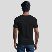 Feather Touch Round Neck Plain Black T-Shirt for Men