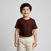 Feather Touch Round Neck Plain Burgandy T-Shirt for Boys