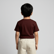 Feather Touch Round Neck Plain Burgandy T-Shirt for Boys