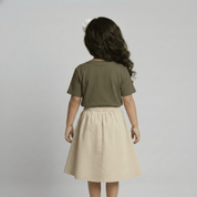 Feather Touch Round Neck Plain Honey Brown T-Shirt for Girls