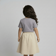 Feather Touch Round Neck Plain Lavender T-Shirt for Girls