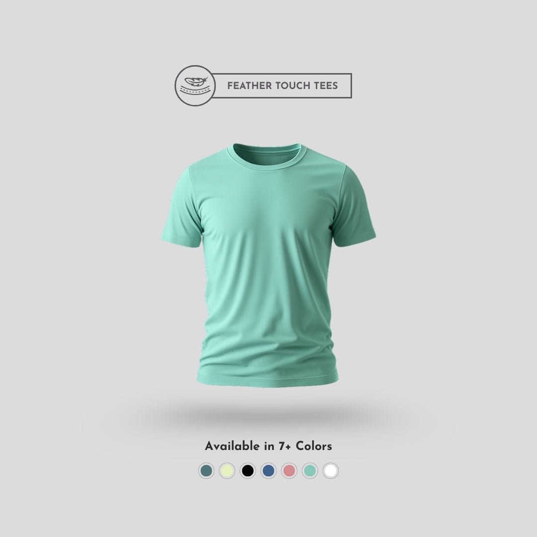 Feather Touch Round Neck Plain Mint T-Shirt for Men