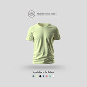 Feather Touch Round Neck Plain Olive Green T-Shirt for Men