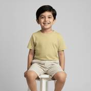Feather Touch Round Neck Plain Olive T-Shirt for Boys